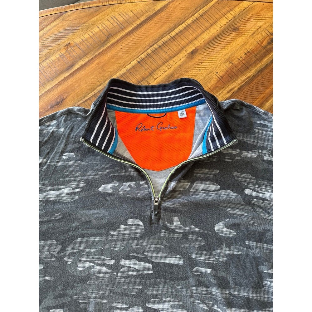 Robert Graham half zip long sleeve pullover shirt 3XL